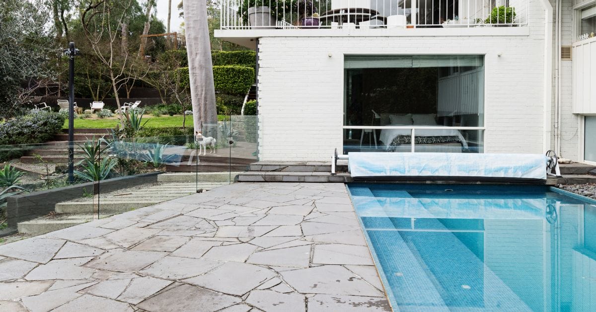 3 crazy paving - pool area